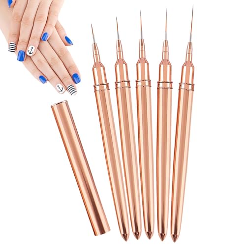 Nybhyjka 5-teiliges Liner-Pinsel-Set mit dünnen Pinseln, Nageldesign-Pinseln, Gel-Malpinsel, Nageldetailpinsel, Dünne, lange Linien, Punktier-, Zeichenstift-Pinsel Nybhyjka 5-teiliges Liner-Pinsel-Set mit dünnen Pinseln, Nageldesign-Pinseln, Gel-Malpinsel, Nageldetailpinsel, Dünne, lange Linien, Punktier-, Zeichenstift-Pinsel von Nybhyjka