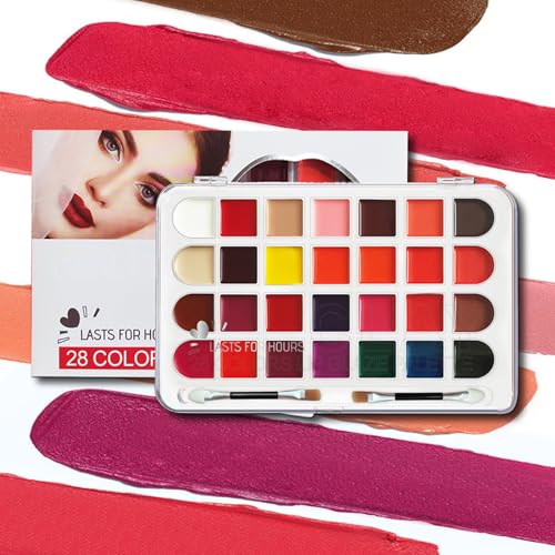 Nybhyjka Lidschatten-Palette – Make-up für Lippen | 28 Farben wasserfest – langanhaltendes Make-up mit Lipgloss und Rouge für Frauen und Jugendliche Nybhyjka Lidschatten-Palette – Make-up für Lippen | 28 Farben wasserfest – langanhaltendes Make-up mit Lipgloss und Rouge für Frauen und Jugendliche von Nybhyjka