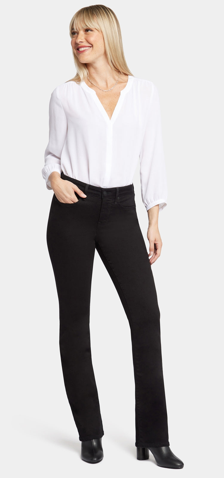 Barbara Bootcut Jeans Schwarz Premium Denim (Tall) | Black von Nydj