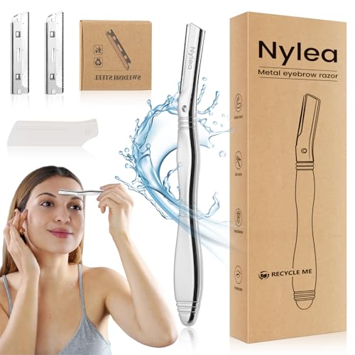 Augenbrauenrasierer, Edelstahl Gesichtsrasierer für Frauen & Männer – Mehrzweck Peeling Rasierer für Dermaplaning mit 4 Klingen, ideal zur Entfernung von Flaum-, Gesichts- und Augenbrauenhaaren. Augenbrauenrasierer, Edelstahl Gesichtsrasierer für Frauen & Männer – Mehrzweck Peeling Rasierer für Dermaplaning mit 4 Klingen, ideal zur Entfernung von Flaum-, Gesichts- und Augenbrauenhaaren. von Nylea
