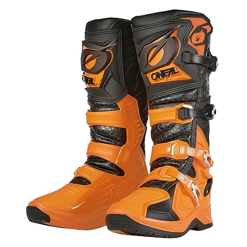 O'NEAL | Motocross-Stiefel | Enduro Motorrad | Anti-Rutsch Außensohle für maximalen Grip, Hitzeschutz aus hochwertigem Mikrofaser | RMX PRO Boot V.24 | Erwachsene | Schwarz Orange | Größe 40 von O'NEAL