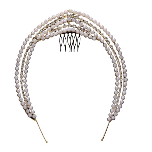 Frauen Perlen Strassstirnband Für Festzug Abschlussball Kopfbedeckung Eleganter Haarbandclub Kopfstücksfoto Requisiten Frauen Perlen Strassstirnband Für Festzug Abschlussball Kopfbedeckung Eleganter Haarbandclub Kopfstücksfoto Requisiten von OAJABBGE