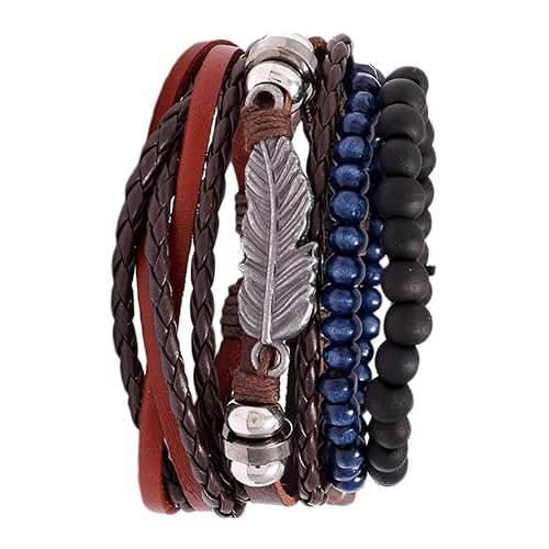 OATIPHO 1 Satz Frau Einfaches Armband Herrenarmband Frau Lederarmband Herrenarmbänder Stretch-perlen-armreifen Manschettenarmband Für Männer Herrenaccessoires Schmuck Böhmen Fräulein von OATIPHO