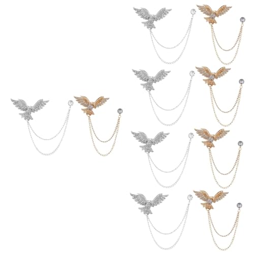 OATIPHO 10 Stk Adler brosche trachtenbrosche brosche vintage Broschen für Damen Lange Kettenbrosche Strasssteine Herren Pullover Strass-Adler-Kragennadel Brosche für Damen die Kette Stift von OATIPHO