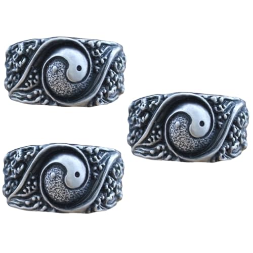 OATIPHO 3st Tai Chi Ring Herrenringe Taoismus-ring Modering Chinesischer Schmuck Ringe Ästhetisch Kleiner Ring Statement-ring Retro-ring Männer Und Frauen Kupfer Geschenk Sterling Silber von OATIPHO