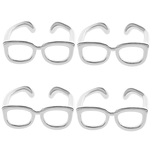 OATIPHO 4 Stück Brillenring verstellbare ringe girl Brillen Fingerring stylische brille für damen Herrenringe Ringe für Männer Brillen offener Ring Schmuck Aussage offener Ring Mini Gläser von OATIPHO