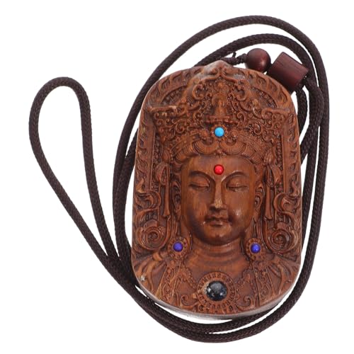 OATIPHO Anhänger Mini-buddha-figur Herrenhalskette Halskette Für Männer Feng-shui-reize Diy Buddhistisches Dekor Männer Halskette Zierliche Halskette Handhaben Mutter Buchsbaum Fein von OATIPHO