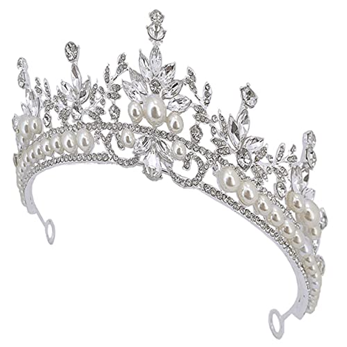 OATIPHO Krone Hochzeits Diademe Für Die Braut Strass Tiara Braut Tiara Geburtstags Tiara Hochzeit Strass Stirnband Hochzeits Haar Accessoire Tiaras Für Frauen Kristall Tiara von OATIPHO