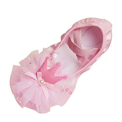 Ballerina Schuhe Mädchen Stoff - Tanzschuhe Professionelle Ballettschuhe Flache Schulschuhe Weich Sohle Trainingsschuhe Satin Performance Tanzschläppchen Kinder Prinzessin Schuhe von OBiQuzz