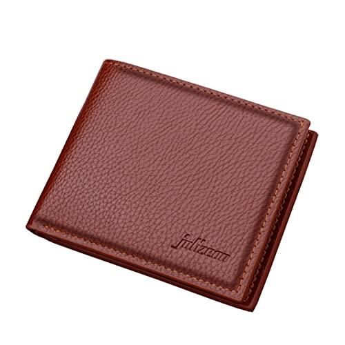 Fashion ID Short Wallet Solid Color Hasp Herren Open Purse Multiple Card Slots Clutch Bag Geldbörsen Herren Für Karten Und Scheine (Brown, One Size) von OBiQuzz