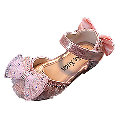 Glitzer Schuhe Mädchen Prinzessinen Schuhe - Strassverzierter Mary-Jane-Halbschuhe Pailletten Ballerinas Hochzeit Kleidschuhe Flats Bequem Einzelne Schuhe Pu-Leder Tanzschuhe von OBiQuzz