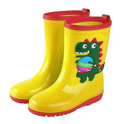 Gummistiefel Kinder Unisex Regenstiefel Wasserdichte Rain Boots Rutschfeste Regenschuhe Niedlich Cartoon Regen Stiefel Bootschuhe Frühling Sommer Kinderschuhe Kinderstiefel 9-11 Jahre Stiefeletten von OBiQuzz