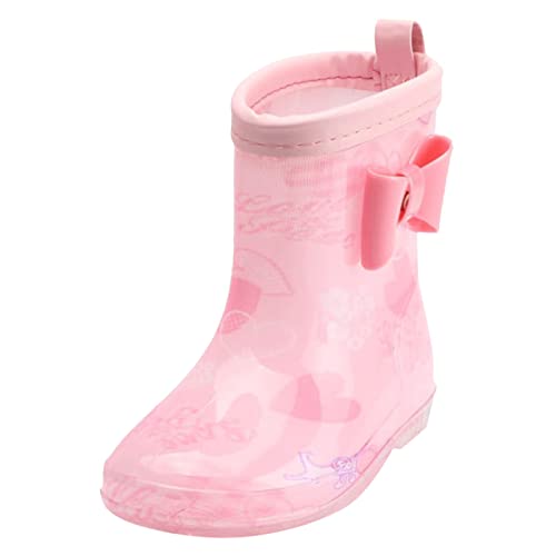 Gummistiefel Mädchen - Kinder Regenstiefel Rutschfeste Regenschuhe Halbschaft Regen Stiefel Regenbogen Rain Boots Wasserdichte Kinderstiefel Kinderschuhe Kids Bootschuhe 2-7 Jahre Stiefeletten von OBiQuzz