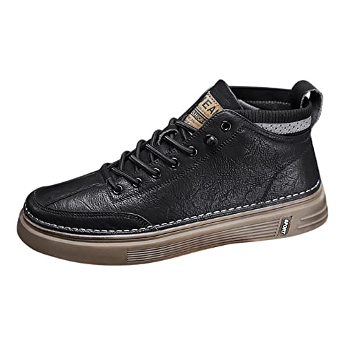 Halbschuhe Herren Schnürschuh Pu Leder Schnürhalbschuhe Lederschuhe Mokassin Freizeitschuhe Leder Stiefel Loafer rutschfest Walking Schuhe Bequem Schuhe Low-Top Sneaker Herrenschuhe Arbeitsschuhe von OBiQuzz