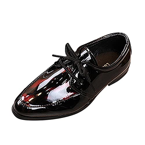 Kinder Junge Abendschuhe Elegant - Kinderschuhe Britischer Stil Lackschuhe Leistung Show Schnürhalbschuhe Festlich Ballerina Schuhe Weicher Sohle Hochzeitsschuhe Party Abendschuhe von OBiQuzz