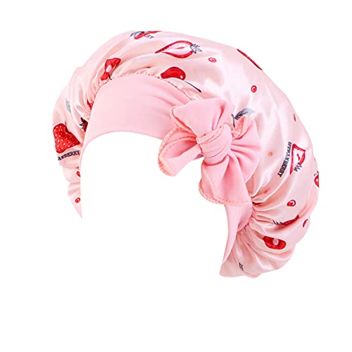 Kinder Jungen Hut Mütze Haar Turban Wickel Turban Hüte Bad Duschhaube Badehut Haarschutz Duschhauben Schlummertrunk Schweißband Set Männer (Pink, One Size) von OBiQuzz