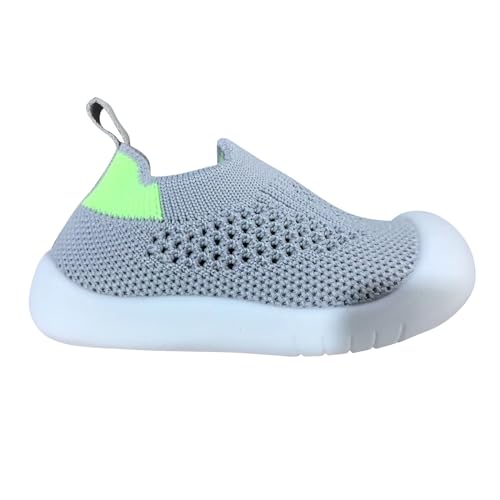 OBiQuzz Baby-Kleinkindschuhe, Sommersandalen für Herren und Damen, weiche Sohle, atmungsaktive Mesh-Schuhe für, Babyschuhe für 1 bis 3 Babyschuhe Strick (Grey, 19 Infant) von OBiQuzz