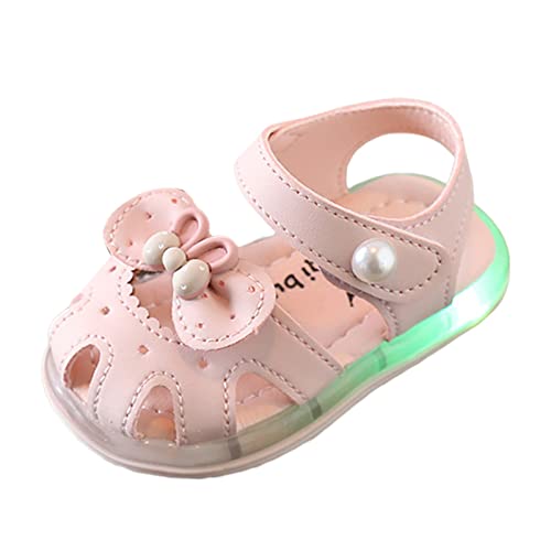 OBiQuzz Baby Sandalen Mädchen - Prinzessin Schuhe Mit Bowknot Elegante Taufschuhe Geschlossene Krabbelschuhe Rutschfeste Lauflernschuhe Flache Kindersandalen Kleiderschuhe Outdoor Sportsandalen von OBiQuzz