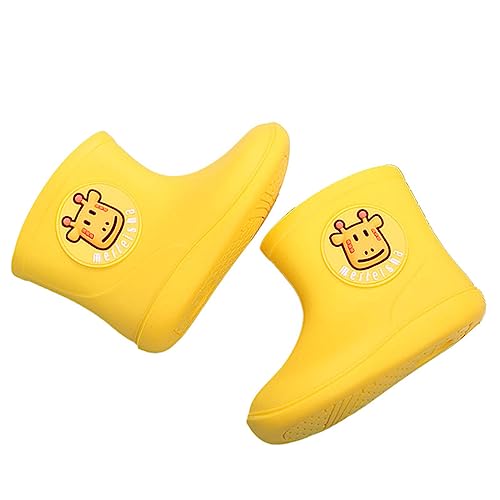 OBiQuzz Gummistiefel Regen Regen Kleinkind Mädchen Kinder Cartoon Schuhe Wasserdichte Baby Babyschuhe Overknees Lack (Yellow, 2-3 Years) von OBiQuzz