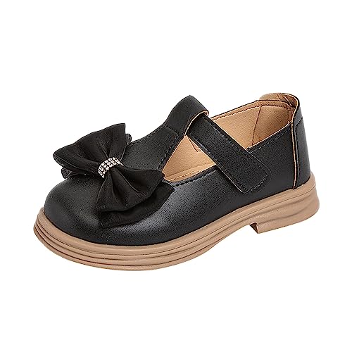 OBiQuzz Kinderschuhe Mädchen - Übergangsschuhe Pu-Leder Lackschuhe Schleife Prinzessin Schuhe rutschfest Schulschuhe Gummisohle Einzelne Schuhe Elegante Mary Jane Halbschuhe Flats Freizeitschuhe von OBiQuzz