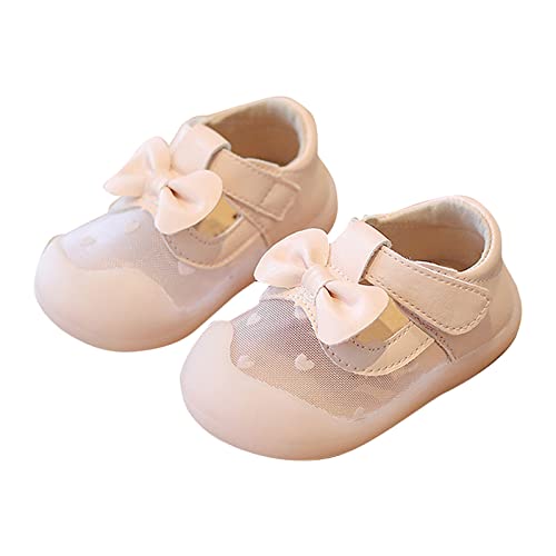 OBiQuzz Krabbelschuhe Mädchen - Prinzessin Schuhe Mit Bowknot First Walkers Schuhe Baby Taufschuhe Flats Kinderschuhe rutschfest Lauflernschuhe Leicht Outdoor Sportschuhe Atmungsaktiv Turnschuhe von OBiQuzz