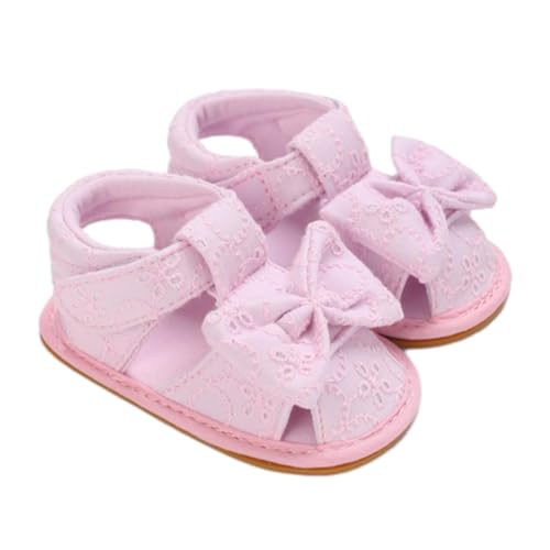 OBiQuzz Krabbelschuhe Mädchen Sommer - Sandalen Bowknot Prinzessin Schuhe Festlich Babyschuhe Kleinkind Walkerschuhe Flats Bequem Lauflernschuhe Elegante Taufschuhe Rutschfest Strandschuhe von OBiQuzz