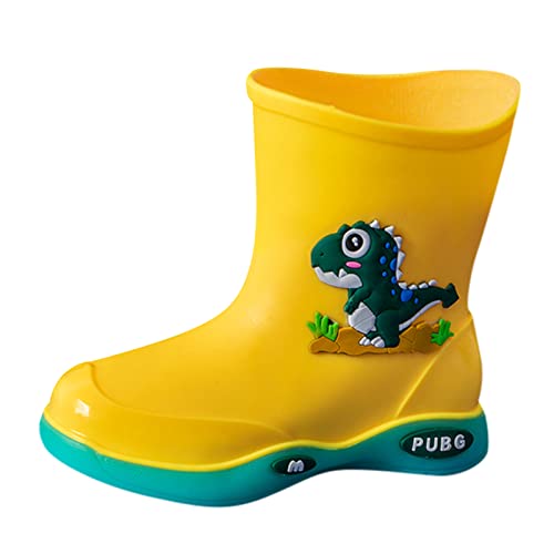 OBiQuzz Mädchen Regenstiefel Regen Kinder Gummi Baby Cartoon Schuhe Rutschfeste Stiefel Warm Kinder (Yellow, 17) von OBiQuzz