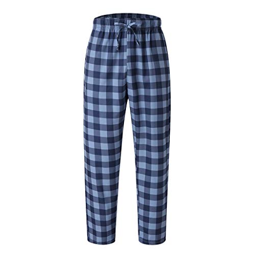 OBiQuzz Pyjamahose Kariert Herren Lang Flanell Schlafanzughose Tunnelzug Hose Freizeithose Relaxed Fit Pyjamahose Elastische Taille Pyjama Hose Lang Loungewear Klassisch Pyjama Nachtwäsche von OBiQuzz