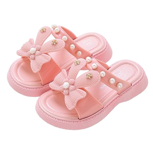 OBiQuzz Sandalen Für Mädchen Mit Perlen - Hausschuhe Schmetterling Prinzessin Schuhe Offener Zeh Strandsandalen Niedriger Absatz Kleiderschuhe Weichen Sohle Badelatschen Freizeitschuhe von OBiQuzz