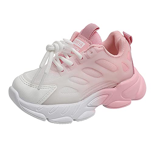 OBiQuzz Turnschuhe Mädchen Hohe Sohle - Sportschuhe Gradient Laufschuhe Mesh Atmungsaktiv Sneaker Leicht Kinderschuhe Bequem Hallenschuhe Schnürsenkel Freizeitschuhe Trekking Wanderschuhe von OBiQuzz