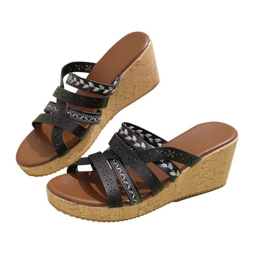 Pantoletten Damen Mit Absatz : Plateau Sandaletten Offene Zehe Keilsandalen Slippers Slide Keilabsatz Strandschuhe Rutschfest Hauschuhe Sommerschuhe Sommer Sandalen Strandsandalen Freizeitsandalen von OBiQuzz