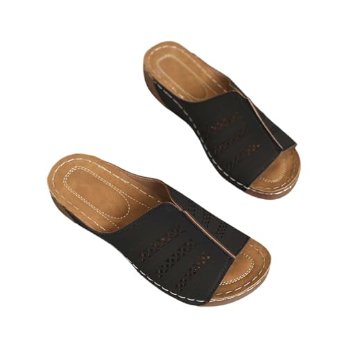 Pantoletten Damen Mit Fussbett : Sommer Bequem Latschen Aushöhlen Orthopädische Sandalen Offene Zehe Pantolette Plateau Sommerschuhe Outdoor Gartenschuhe Hausschuhe Slipper Freizeit Römersandalen von OBiQuzz