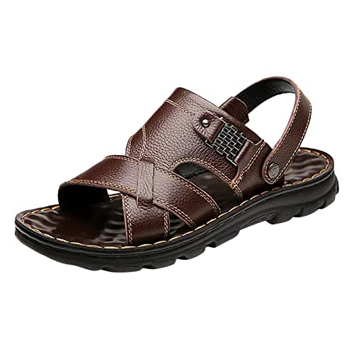 Pantoletten Herren Sommer Sandalen Mit Weich Fussbett Beach Pool Sommerschuhe Strandschuhe Römische Schuhe Riemensandale Rutschfest Slippers Slide Schlappen Zehentrenner Zehensandalen Gr.39-44 von OBiQuzz