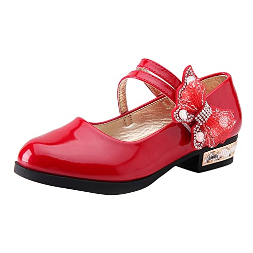 Prinzessin Schuhe Mädchen - Kinderschuhe Niedriger Absatz Kleiderschuhe Lackleder Tanzschuhe Mary Jane Halbschuhe Elegante Hochzeitsschuhe Freizeitschuhe rutschfest Einzelne Schuhe von OBiQuzz