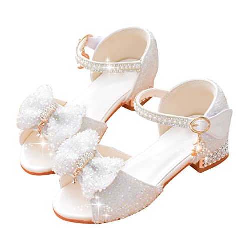 Prinzessin Schuhe Mädchen - Sandalen Niedriger Absatz Ballettschuhe Party Abendschuhe Lackschuhe Runde Zehenschnalle Kleid Schuhe Mary Jane Schuhe Hochzeits Elegante Anzugschuhe von OBiQuzz