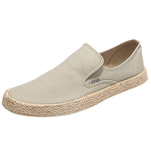 Slip On Sneaker Herren Flache Canvas Schuhe Slipper Leicht Freizeitschuhe Leinen Stoffschuhe Low-Top Segeltuchschuhe Halbschuhe Bequem Bootsschuhe Walking Schuhe Arbeitsschuhe Outdoor Wanderschuhe von OBiQuzz