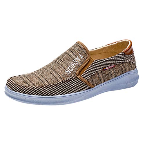 Slip On Sneaker Herren Low-Top Loafers Slipper Flache Canvas Schuhe Leicht Freizeitschuhe Stoffschuhe Outdoor Wanderschuhe Segeltuchschuhe Halbschuhe Bequem Bootsschuhe Walking Schuhe Arbeitsschuhe von OBiQuzz