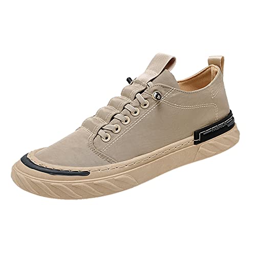 Sneaker Herren 43 - Schnürschuhe Leicht Canvas Schuhe Flache Freizeitschuhe Low-Top Halbschuhe Stoff Schuhe Loafers Wanderschuhe Bequem Walking Schuhe Segeltuchschuhe Schnürhalbschuh Arbeitsschuhe von OBiQuzz