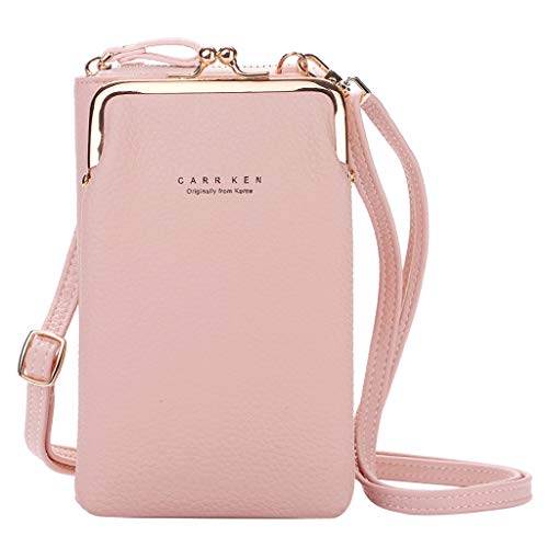 Verstellbare große Frauenkarten Handy-Tasche Brieftasche für Handy-Kurierbeutel Umhängetaschen Herren Klein (Pink, One Size) von OBiQuzz