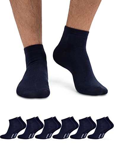 OCERA 6 Paar Bambus Kurzschaft Socken (Unisex) für Damen und Herren in verschiedenen Farben - Blau 43/46 von OCERA