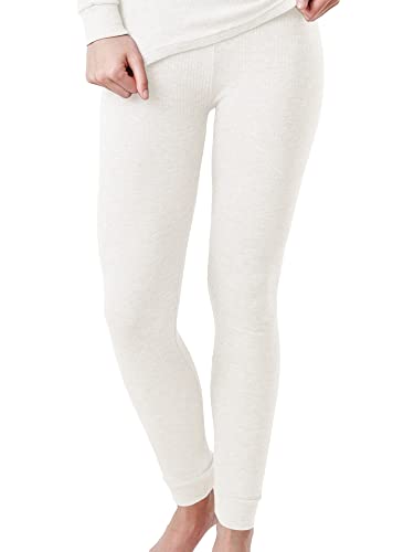 OCERA Thermo Unterhose für Damen, Warme Thermounterwäsche aus Baumwolle für den Winter - Creme - M von OCERA