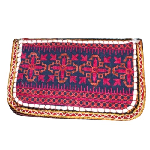 OCR INTERNATIONAL Boho-Münzgeldbörse, handgefertigt, klein, bestickt, Clutch-Tasche für Damen, mehrfarbig, P13, Mehrfarbig, Small, Beutel von OCR INTERNATIONAL