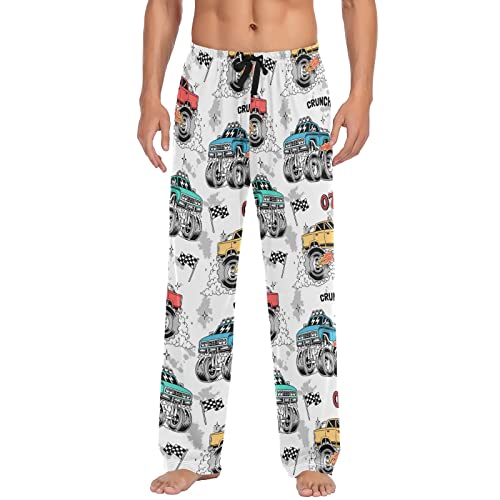 ODAWA Pyjamahose für Herren, Herbsternte, Schlaf-Lounge-Hose mit Taschen, lange PJ Hose, Trucks Pattern Apparel, Large von ODAWA