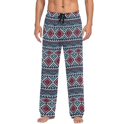 ODAWA Pyjamahose für Herren, nahtlose Kunststruktur, Schlaf-Loungehose mit Taschen, lange PJ Hose, Design-Farben-Hintergrund, Large von ODAWA