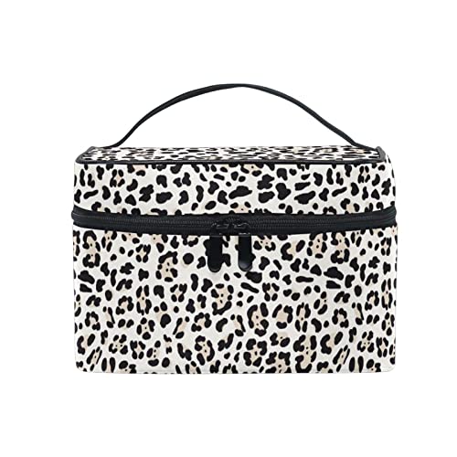 ODAWA Valentinstag-Kosmetiktasche, tragbare Make-up-Tasche für Frauen und Mädchen, Leopard von ODAWA