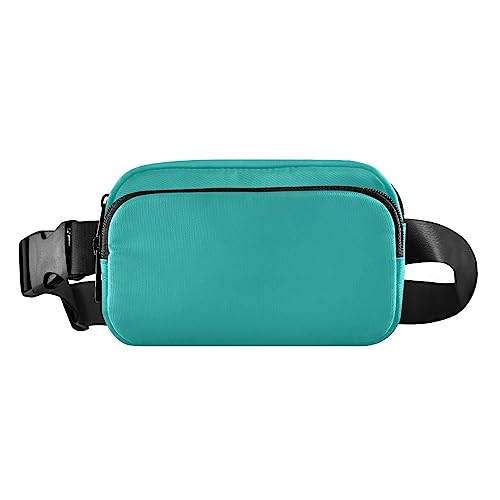 Schieferblaue Gürteltasche Bauchtaschen für Damen Herren überall Gürteltasche mit verstellbarem Gurt, Helles Meergrün von ODAWA