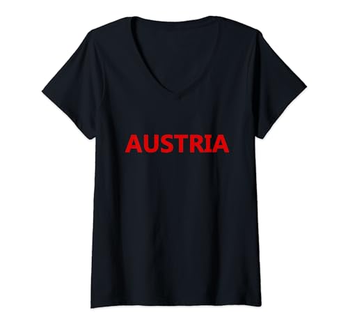 Damen Österreich Fahne Herren Austria Flag Damen Kinder Österreich T-Shirt mit V-Ausschnitt von Österreich Flagge Frauen Österreich Deko Männer
