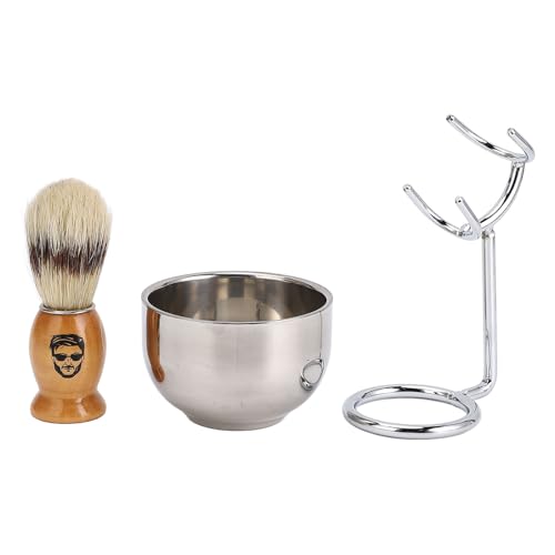 Rasierschale, Ti Plattiertes Material Schale Edelstahl mit Effiziente Schaumerzeugung und Feine Synthetische Borsten, Feine Verarbeitung Shaving Bowl für Männer Rasierschale, Ti Plattiertes Material Schale Edelstahl mit Effiziente Schaumerzeugung und Feine Synthetische Borsten, Feine Verarbeitung Shaving Bowl für Männer von OFFAXE