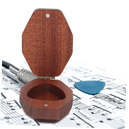 OFFSCH Aufbewahrungsorganisator Gitarren-Pick-Organizer Container Plektrum Koffer für Gitarrenplektren Thumb-Pick-Fall Etuis für Plektren aus Holz Ukulele Pick-Box hölzerne Gitarre wählen von OFFSCH