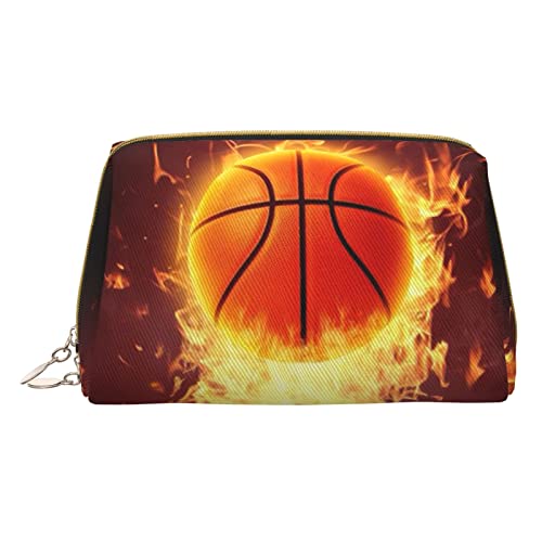 OGNOT Basketball-Kulturbeutel, Reise-Organizer für Männer und Frauen, leichte Leder-Make-up-Tasche, kleine Kosmetiktasche, Basketball, Einheitsgröße von OGNOT